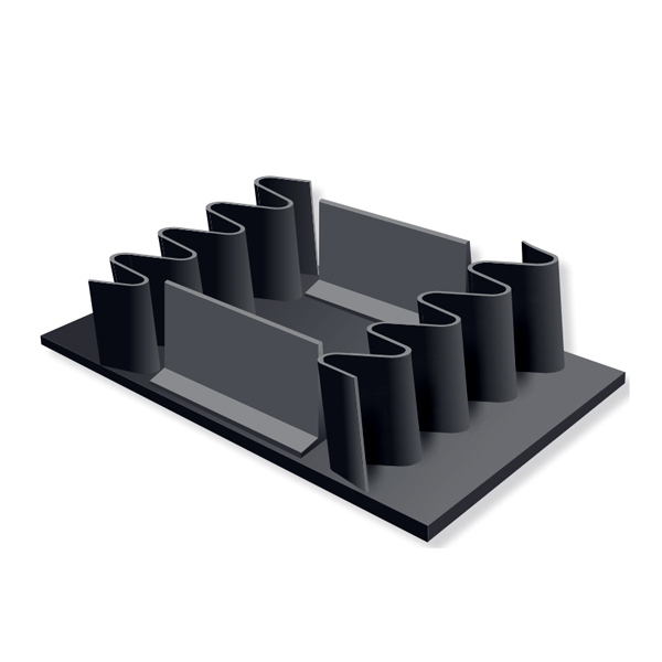 大倾角波纹挡边带